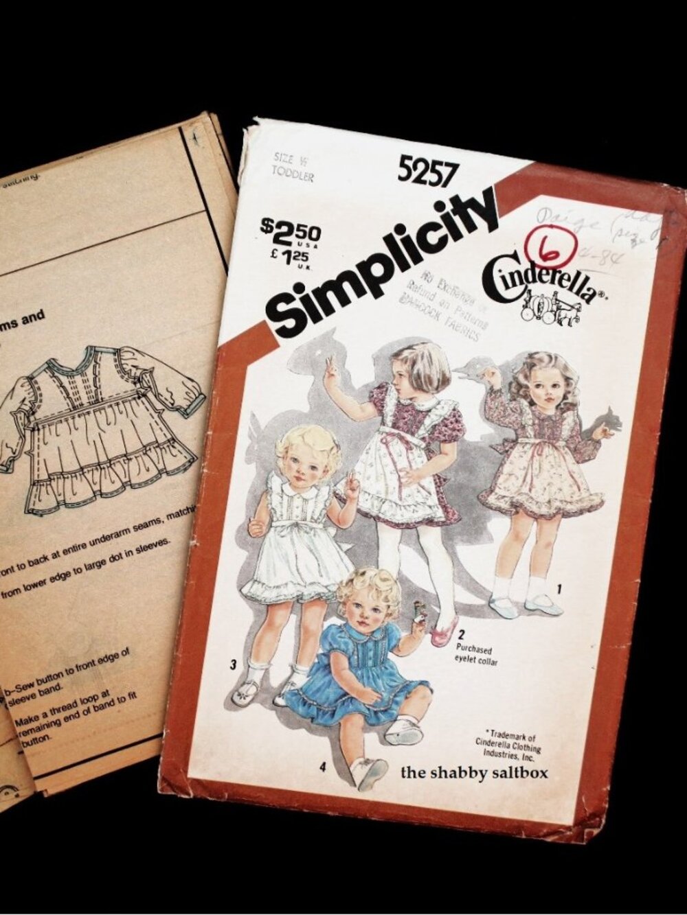 VTG Cinderella Simplicity 5227 Sewing Pattern Sz 1/2 Girl Toddler Pageant 12-18